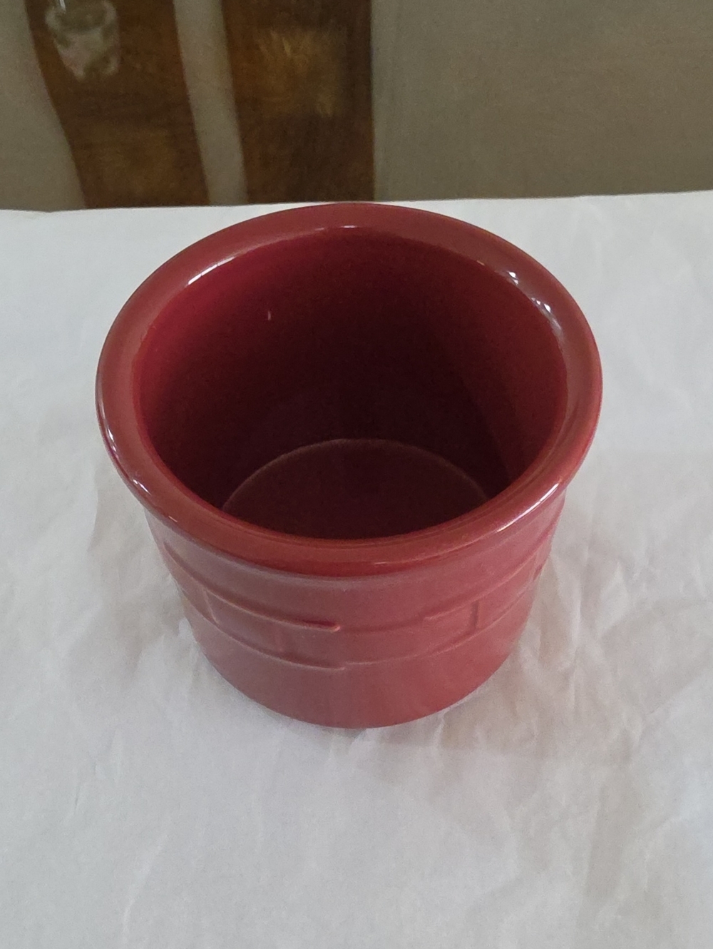 Longaberger Red Ceramic Crock